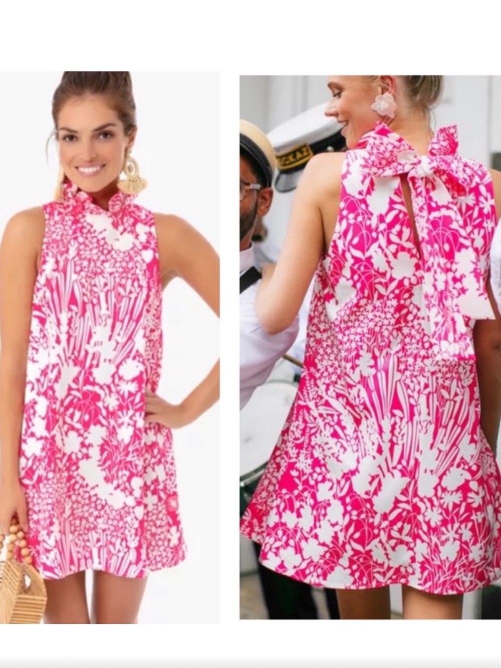 NWOT Tuckernuck Blythe pink and white vibrant dress size xxl